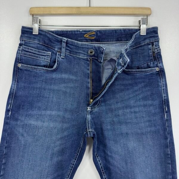 IMG_4350 Large Camel Active Conscious Jeans Men's W32 L29 Blue Stretch Denim Slim Skinny Zip