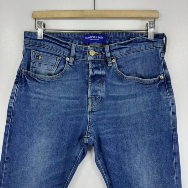 IMG_4376 Large Scotch & Soda Ralston Jeans Men's W32 L32 Blue Stretch Denim Slim Tapered Button