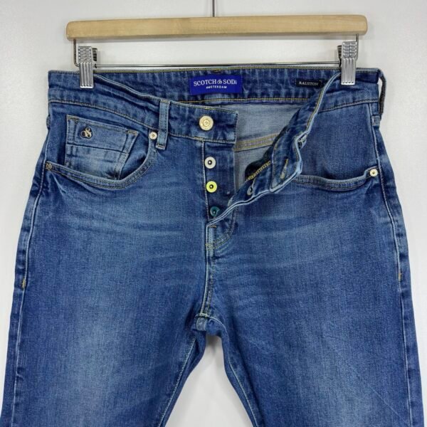 IMG_4379 Large Scotch & Soda Ralston Jeans Men's W32 L32 Blue Stretch Denim Slim Tapered Button