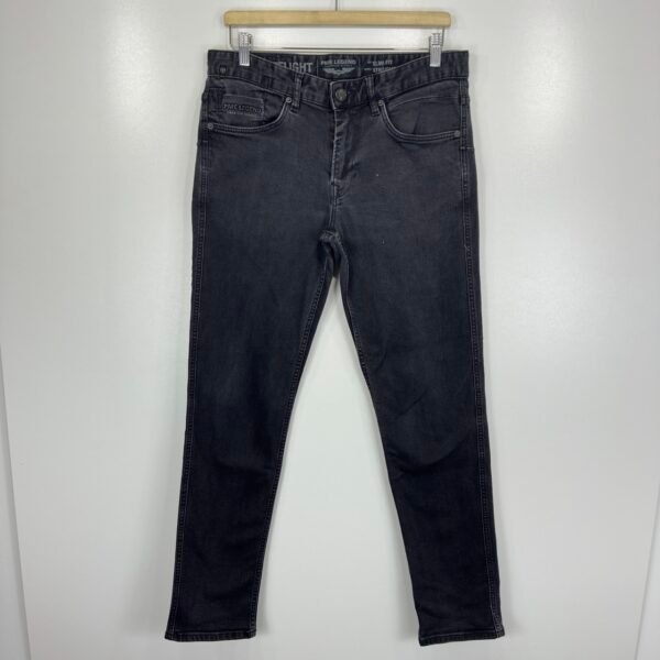 PME Legend Nightflight Jeans Men's W32 L32 Black Stretch Denim Slim Straight Zip