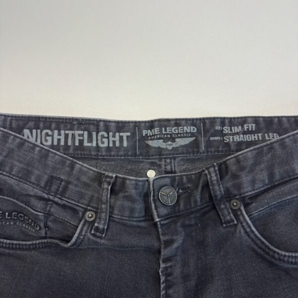 PME Legend Nightflight Jeans Men's W32 L32 Black Stretch Denim Slim Straight Zip