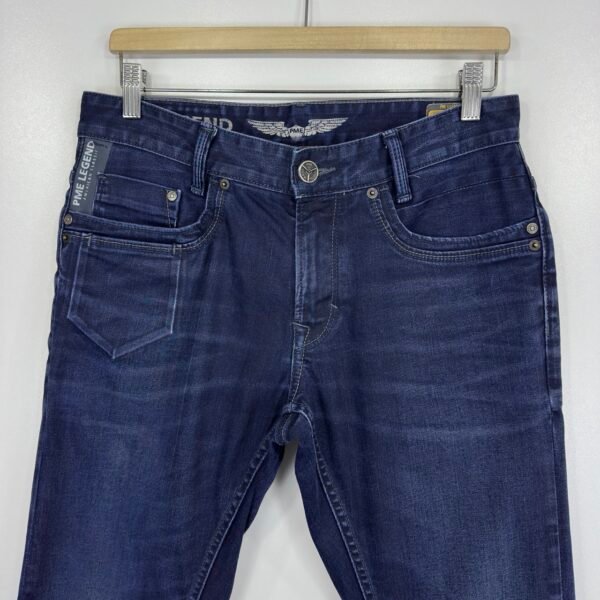 PME Legend Jeans Men's W31 L32 Blue Stretch Denim Regular Fit Tapered Zip