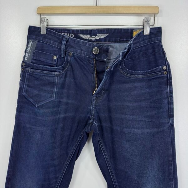 PME Legend Jeans Men's W31 L32 Blue Stretch Denim Regular Fit Tapered Zip