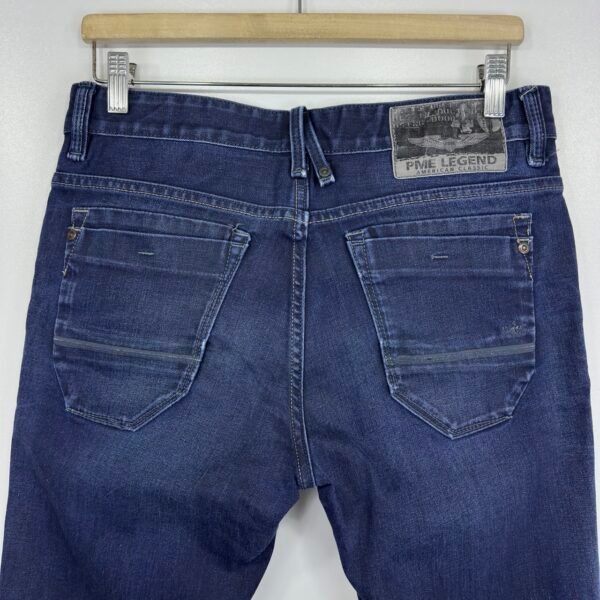 PME Legend Jeans Men's W31 L32 Blue Stretch Denim Regular Fit Tapered Zip