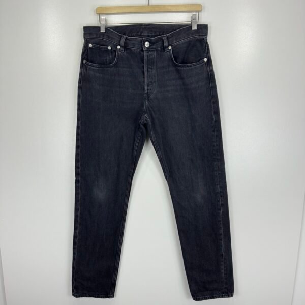 ARKET Park Jeans Black W33 L32 Men Regular Straight Button Fly