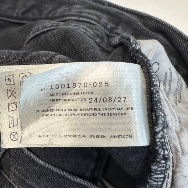 ARKET Park Jeans Black W33 L32 Men Regular Straight Button Fly