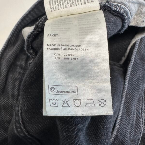 ARKET Park Jeans Black W33 L32 Men Regular Straight Button Fly