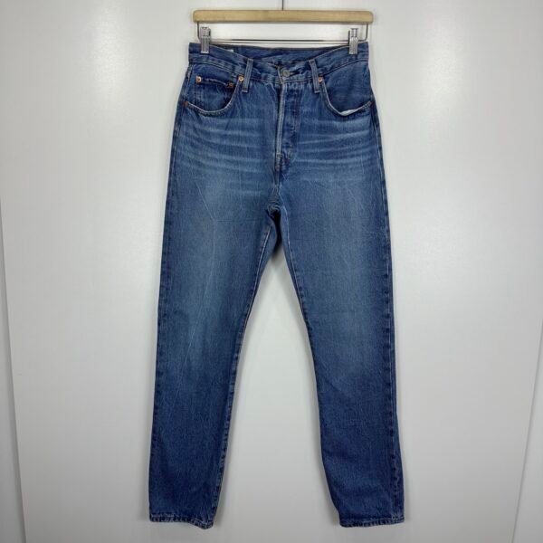 Levi's 501 Jeans Blue W27 L32 Women Original Fit Straight Button Fly Y2K