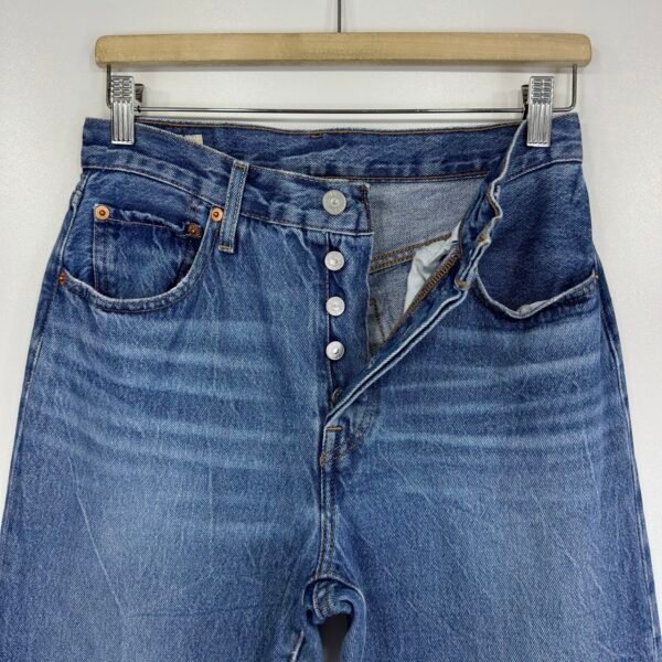 Levi's 501 Jeans Blue W27 L32 Women Original Fit Straight Button Fly Y2K