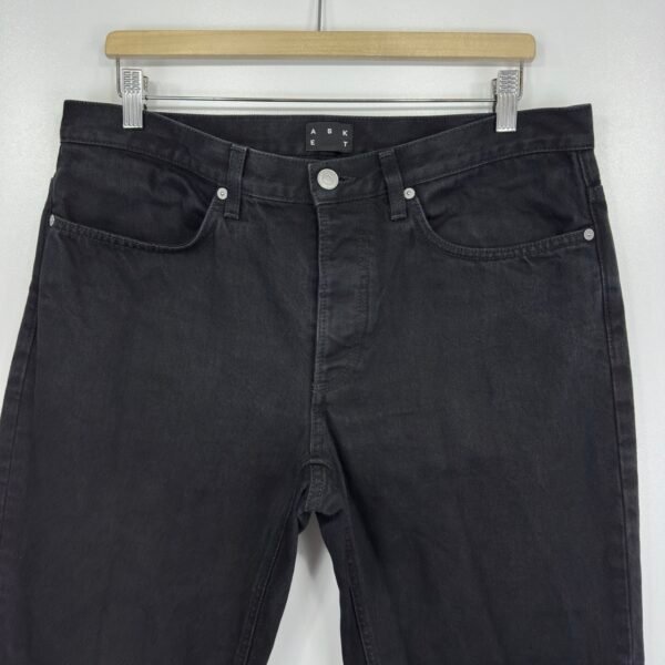 ASKET Black Denim Jeans W34 L32 Men's Regular Straight