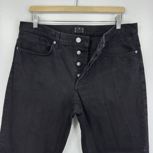 ASKET Black Denim Jeans W34 L32 Men's Regular Straight