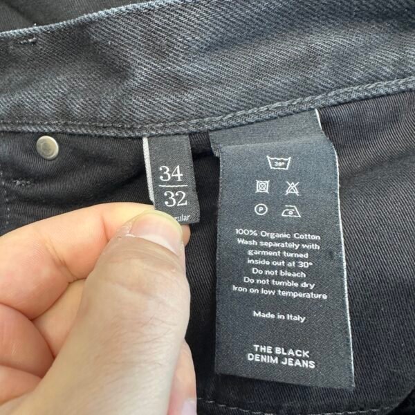ASKET Black Denim Jeans W34 L32 Men's Regular Straight