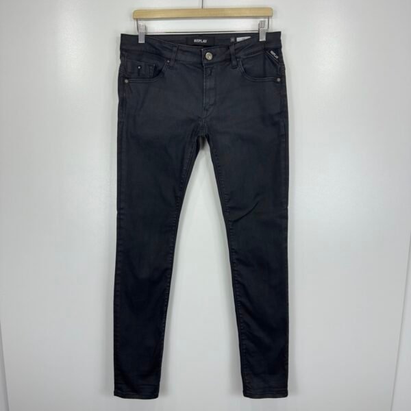 IMG_4616 Large Replay Luz Black Stretch Jeans W32 L32 Women's Slim Skinny