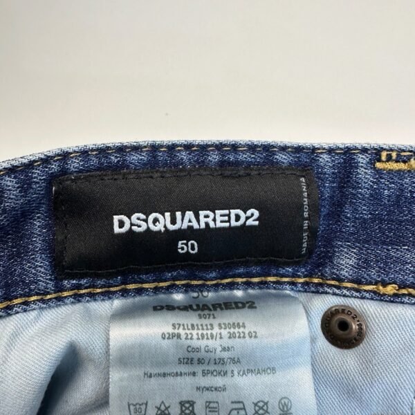 Dsquared2 S71LB1113 Cool Guy Jeans Mens Tag 50 W36 L34 Blue Denim Paint Splatter