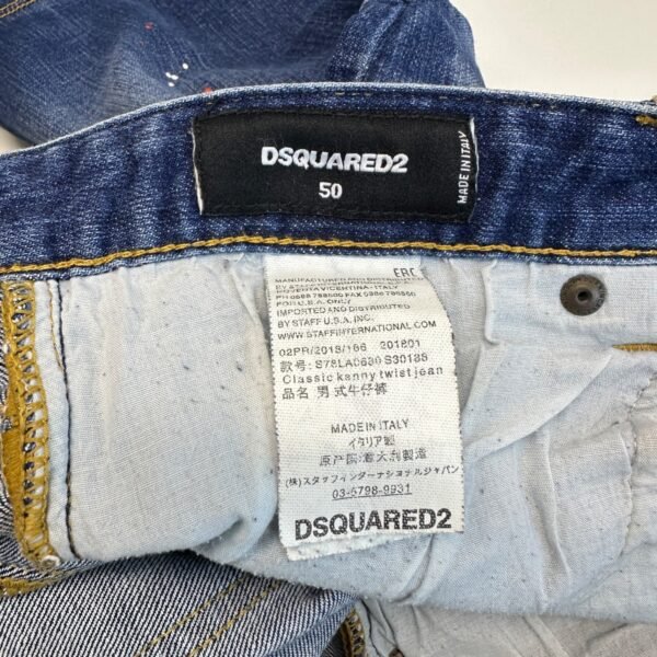 Dsquared2 Classic Kenny Twist Factory Distressed Jeans Men's W34 L28 Tag 50 Blue