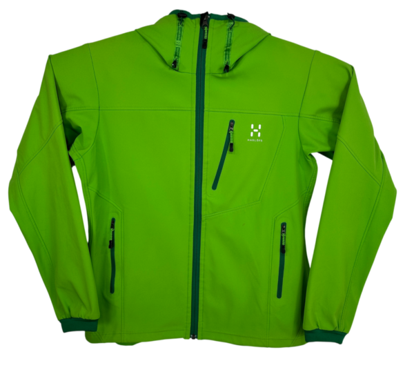 Haglofs Green Hooded Full-Zip Hiking Jacket Women's Size L Outdoor Stretch Pockets Haglofs Green Hooded Full-Zip Hiking Jacket Women's Size L Outdoor Stretch Pockets