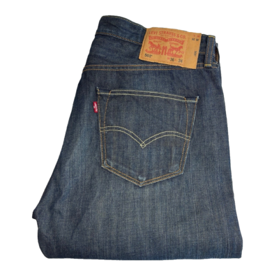 Levi's 501 Jeans Men's W36 L34 Blue Classic Denim Regular Straight Button Fly