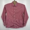 Eton Contemporary Formal Dress Shirt Men's 17 43 Red Striped Long Sleeve Luxury