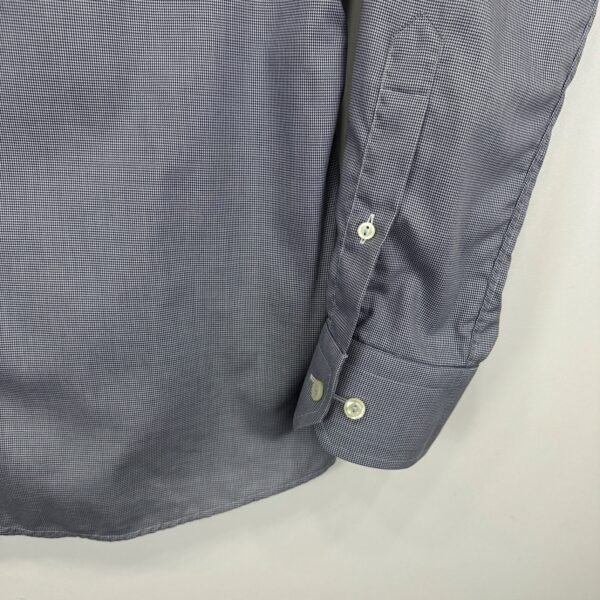 Eton Formal Dress Shirt Men's 43 17 Grey Long Sleeve Slim Fit Houndstooth