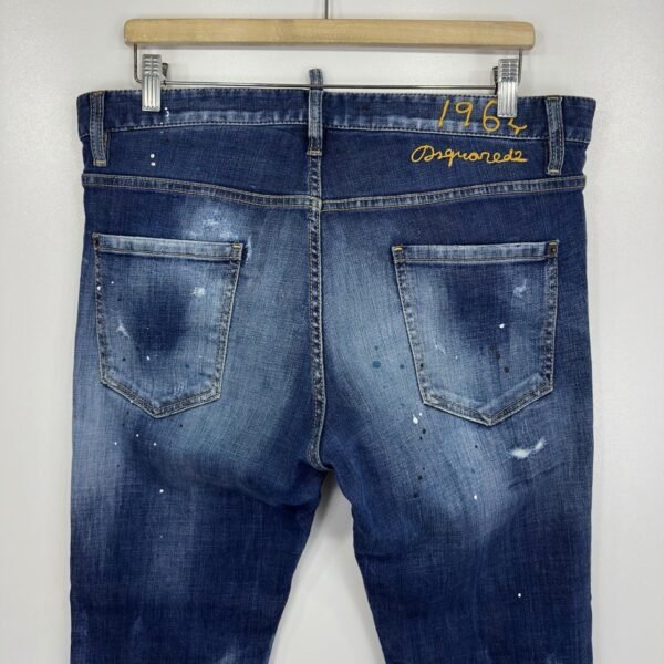 Dsquared2 S71LB1113 Cool Guy Jeans Mens Tag 50 W36 L34 Blue Denim Paint Splatter