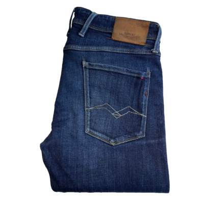 Replay Anbass Blue Stretch Denim Jeans W36 L36 M914Y