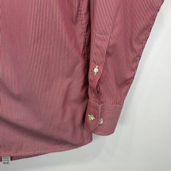 Eton Contemporary Formal Dress Shirt Men's 17 43 Red Striped Long Sleeve Luxury