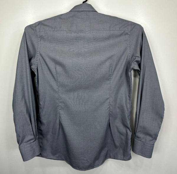 Eton Formal Dress Shirt Men's 43 17 Grey Long Sleeve Slim Fit Houndstooth