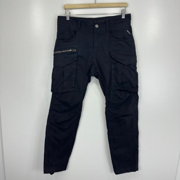 Replay Cargo Trousers Black W32 L30 Men's Slim Straight