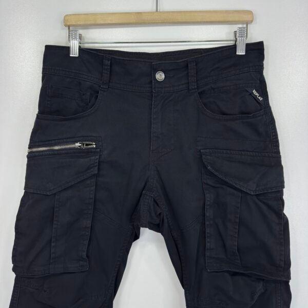 Replay Cargo Trousers Black W32 L30 Men's Slim Straight