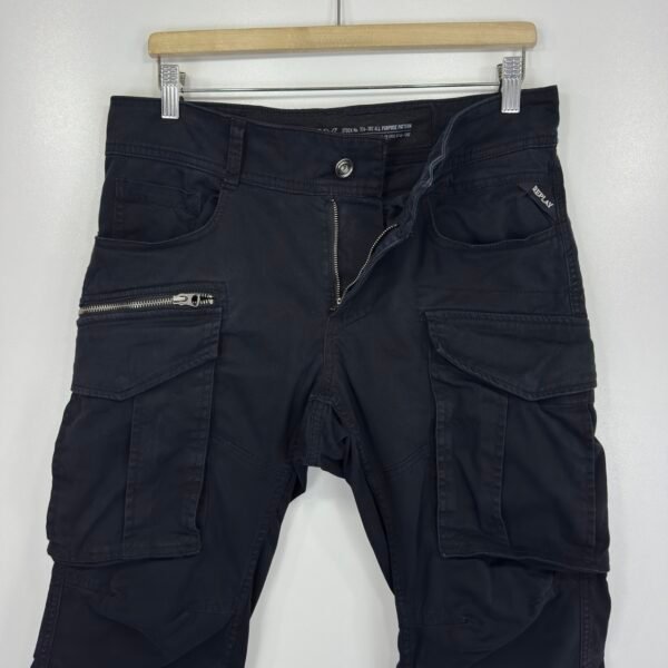 Replay Cargo Trousers Black W32 L30 Men's Slim Straight