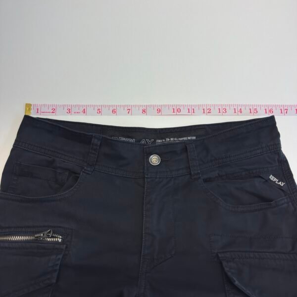 Replay Cargo Trousers Black W32 L30 Men's Slim Straight