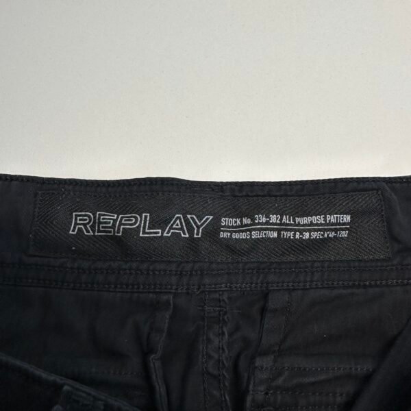 Replay Cargo Trousers Black W32 L30 Men's Slim Straight