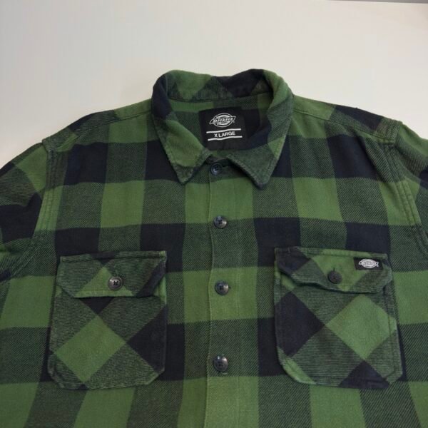 IMG_4753 Large Dickies Flannel Shirt Green XL Men's Big Check Pockets