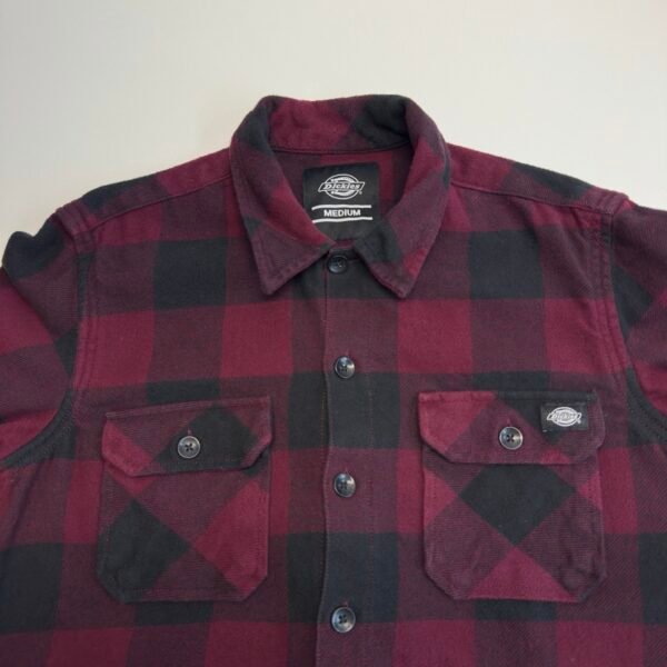 IMG_4764 Large Dickies Flannel Shirt Burgundy Black M Men's Big Check