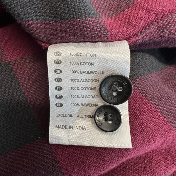IMG_4765 Large Dickies Flannel Shirt Burgundy Black M Men's Big Check