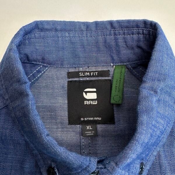 IMG_4774 Large G-Star Stalt Denim Shirt Blue XL Men's Slim Fit