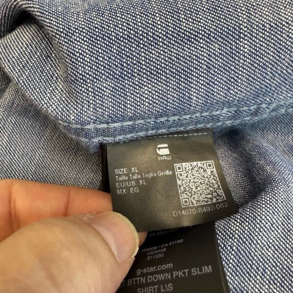 IMG_4775 Large G-Star Stalt Denim Shirt Blue XL Men's Slim Fit