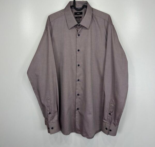 Hugo Boss Formal Dress Shirt Men's 42 16.5 Purple Long Sleeve Easy Iron Regular