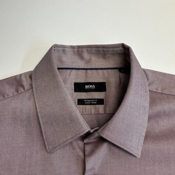 Hugo Boss Formal Dress Shirt Men's 42 16.5 Purple Long Sleeve Easy Iron Regular