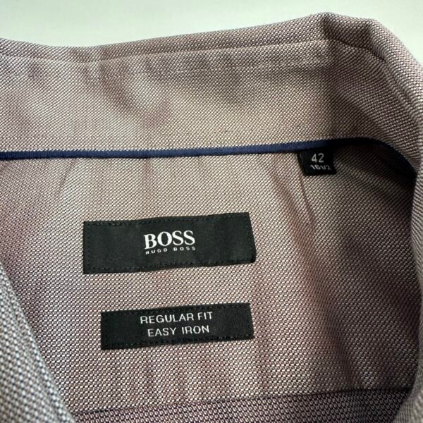 Hugo Boss Formal Dress Shirt Men's 42 16.5 Purple Long Sleeve Easy Iron Regular