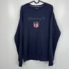 Gant Sweatshirt Men's Pullover Size M Blue Crew Neck Big Logo
