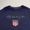 Gant Sweatshirt Men's Pullover Size M Blue Crew Neck Big Logo