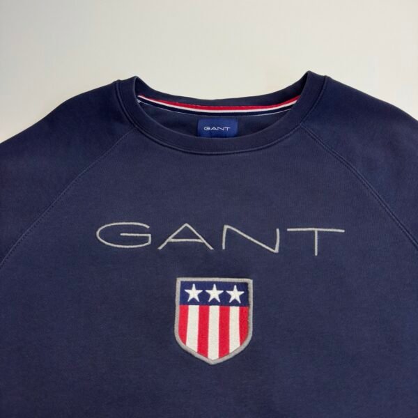 Gant Sweatshirt Men's Pullover Size M Blue Crew Neck Big Logo
