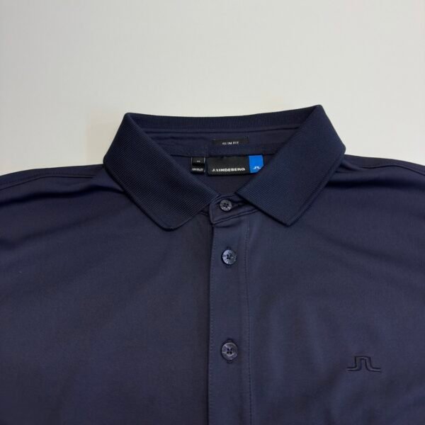 J.Lindeberg Ethan Slim Fit Jersey+ Polo Shirt Men's Size M Blue Long Sleeve Golf