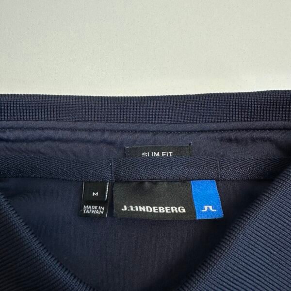 J.Lindeberg Ethan Slim Fit Jersey+ Polo Shirt Men's Size M Blue Long Sleeve Golf