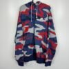 Nike Camo Hoodie Mens Sweatshirt XL Camouflage Full Zip Up Red Blue Grey
