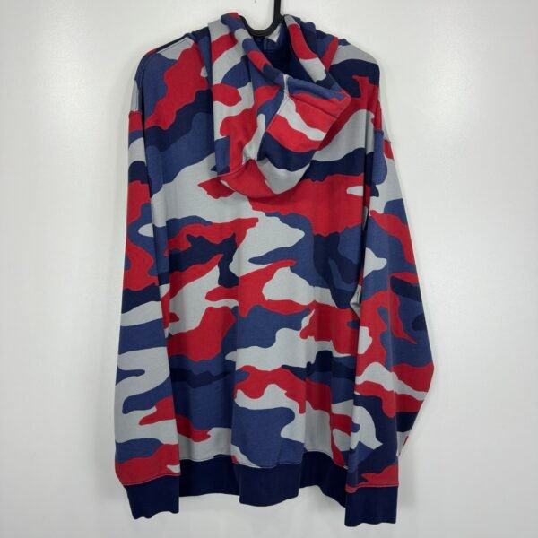 Nike Camo Hoodie Mens Sweatshirt XL Camouflage Full Zip Up Red Blue Grey