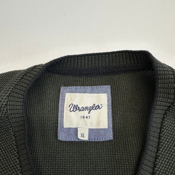 Wrangler Sweater Men's Jumper Size XL Green Knit Pullover V-Neck