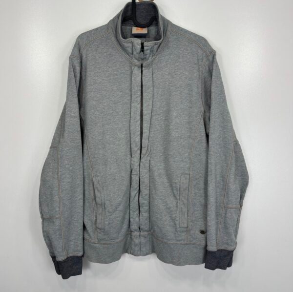 IMG_4897 Large Hugo Boss Sweatshirt Men's Jumper Size M Grey Full Zip Sweater High Neck