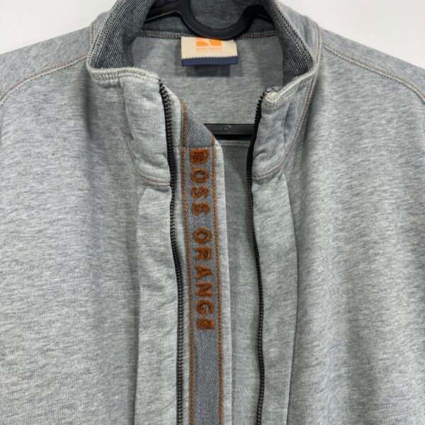 IMG_4901 Large Hugo Boss Sweatshirt Men's Jumper Size M Grey Full Zip Sweater High Neck